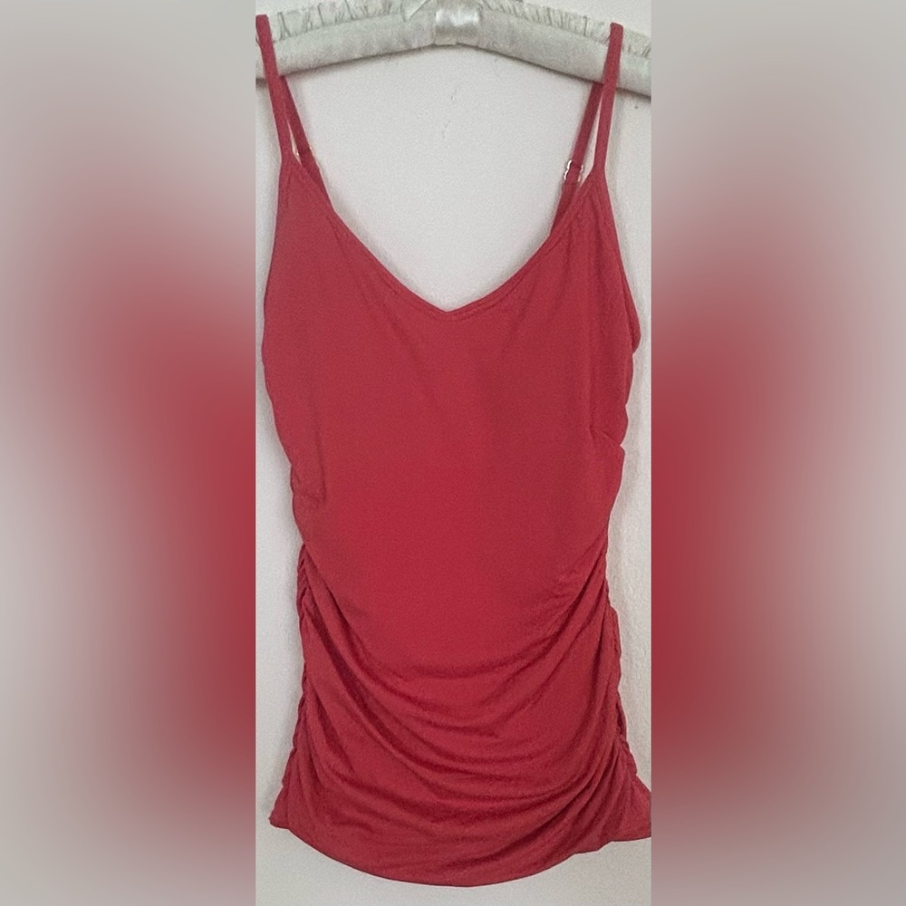 Vince Camuto Women's Size 6 Draped Swim Dress One Piece Swimsuit Coral NWOT